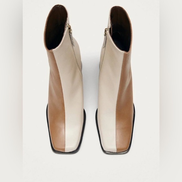 ALOHAS SOUTH BICOLOR LEATHER ANKLE BOOTS IN CAMEL BEIGE MSRP $306.00 Size 7-7.5 - Picture 3 of 11